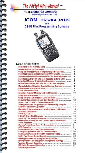 Nifty Ham Accessories Id-52a Icom /e Plus Mini-manual By