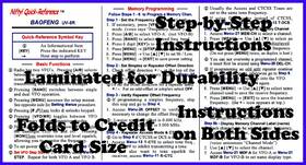 Nifty Ham Accessories Uv-5r Baofeng Series Tri-folded Reference Card By