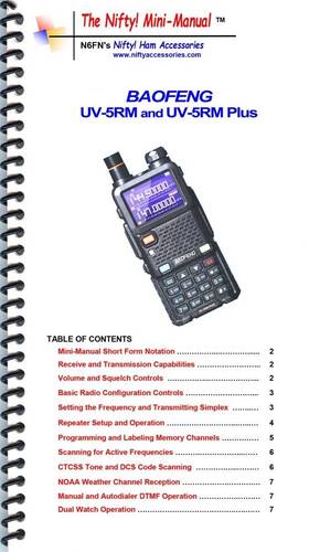 Nifty Ham Accessories Uv-5rm Baofeng Mini-manual