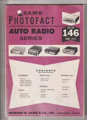 Ar-146 Pioneer Sams Photofact Auto Radio Series Book Guide With Schematics # 146 June 1973