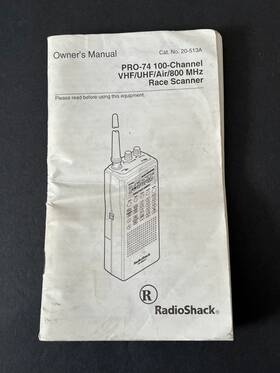 Radioshack 20-513a Radio Shack Pro-74 Scanner Owners Manual
