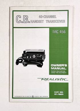 Realistic Trc-456 1976 40-channel Cb Phone Handset Transceiver Owners Manual #trc456