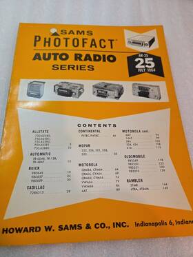 Ar-25 Sams Photofact Auto Radio Series 1964