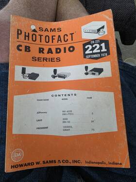 Sams Cb-221 Photofact Cb Radio Series Manual Vintage September 1978 English