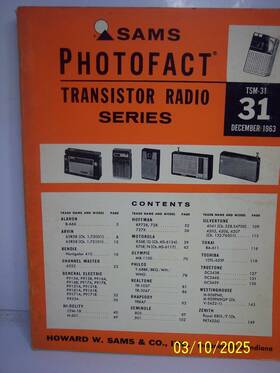 Sams Tsm-31 Photofact Transistor Radio Series 1963