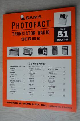 Tsm-51-53 Sams Tsm-51 Photofact Transistor Radio Series 1965. 55-57 59-63. You Choose