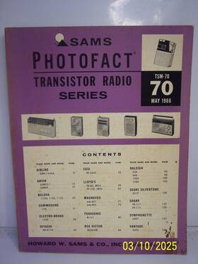 Tsm-70 Sams Photofact Transistor Radio Series 1966