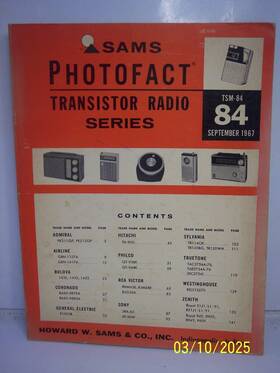 Tsm-84 Sams Photofact Transistor Radio Series 1967