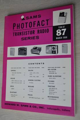 Tsm-87 Sams Photofact Transistor Radio Series 1968. 89 90 93-95. You Choose