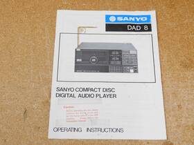 Dad-8 Sanyo Dad 8 Compact Disc Digital Audo Player User Manual Original