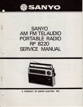 Sanyo Wm-480 Rp 8220 Am/fm/weather-matic Portable Radio Service Manual Rp8220