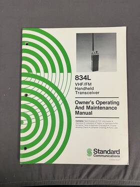 834l Standard Communication Vhf/fm Handheld Transceiver Maintenance Manual