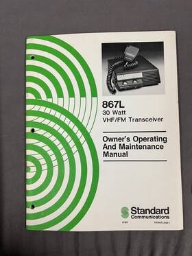 867l Standard Communication 30 Watt Vhf/fm Transceiver Maintenance Manual