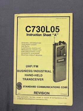 C730l05 Standard Communication Uhf/fm Handheld Transceiver Instruction Sheet A