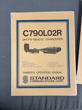 C790l02r Standard Communication Uhf/fm Remote Transceiver Operating Manual