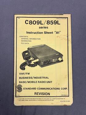 C809l Standard Communication 859l Vhf/fm Base Mobile Radio Unit Manual A2