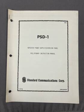 Psd-1 Standard Communication Repeater Power Supply Diversion Panel Manual