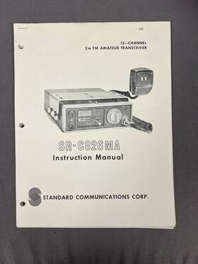 Sr-c826ma Standard Communication 12 Channel Fm Amateur Radio Transceiver Manual