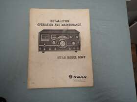 Swan 600-t Model Installation Operation And Maintenance Manual