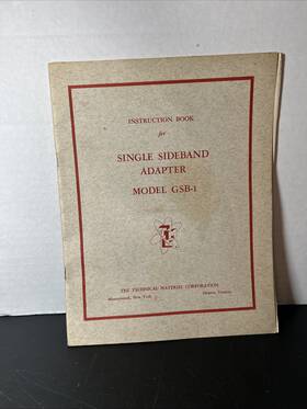 Gsb-1 Tmc Gsb1 Single Sideband Adapter Manual Original