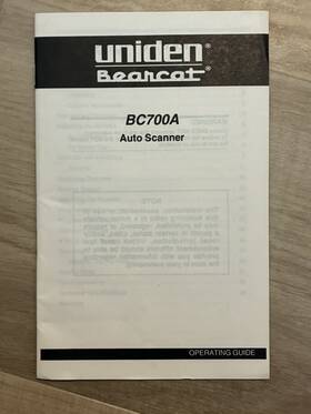 Uniden Bc700a Auto Scanner Operating Guide Owners Manual For