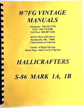 W7fg Hallicrafters S-86 Manual Mark 1a / 1b - Operating And Service Instructions