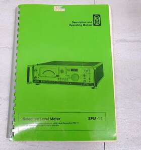 Spm-11 Wandel & Goltermann And Selective Level Meter Original Printed Manual