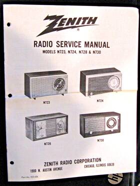 N728 Zenith N730 Original Radio Service Manual For Models N723 N724