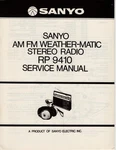 Sanyo Rp 9410 Am/fm/weather-matic Stereo Radio Service Manual. Fixed Price $19.05.
