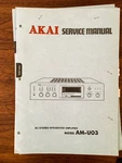 Akai AM-U03 Amplifier Service Manual *original*. Fixed Price $24.98.