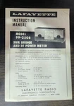 Lafayette Model 99-2508 Swr Bridge & Rf Power Meter Original Instruction Manual. Fixed Price $16.99.