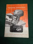 Johnson Sea-horse Model Qd Operating Instructions Manual Original. Fixed Price $22.50.
