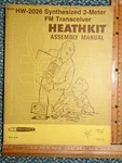 Heathkit Manual: Synthesized 2-METER Fm Transceiver HW-2026 Original C.1975. Fixed Price $19.95.