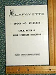 Lafayette 99-25835 Swr Meter & Field Strength Indicator Operating Manual. Fixed Price $9.95.