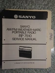 Sanyo Rp 7510 Service Manual Original Repair Book Am/fm Weather Matic Radio. Fixed Price $25.00.