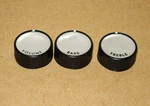 Original Knob Set For Knight Kit KM-15 Amplifier Marked Volume, Bass, Treble. Fixed Price $49.99.