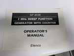 Elenco Model GF-8036 Sweep Function Generator Operators Manual. Fixed Price $15.00.