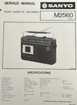 1978 Sanyo M2560 Portable Radio Cassette Recorder Service Manual. Fixed Price $15.00.