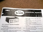 Hh Scott 121-C Dynaural Equalizer Preamplifier Schematics Operating Manual. Fixed Price $34.99.