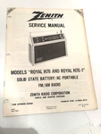 Zenith Service Manual Models Royal & H76-1 Fm/am Radio RA-86 Original. Fixed Price $10.00.
