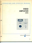 Hp Video Amplifier 5261A Operating And Service Manual 05261-9008. Fixed Price $14.95.