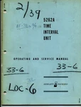 Hp 5262A Time Interval Unit Operating & Service Manual Part # 05262-9004.. Fixed Price $13.95.