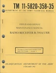 Historical Book For Radio Receiver R-390A/URR, Depot Maintenance. Fixed Price $25.00.