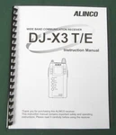Alinco DJ-X3T/E Instruction Manual: Comb Bound & Protective Plastic Covers. Fixed Price $22.00.