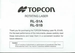 Topcon Rotating Laser RL-S1A/S1B Instruction Manual. Fixed Price $29.95.