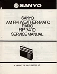 Sanyo Rp 7410 Am/fm/weather-matic Portable Radio Service Manual. Fixed Price $13.00.