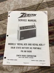 Zenith Service Manual Models Royal & H76-1 Fm/am Radio RA-86. Fixed Price $15.00.