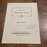 Krohn-hite Model 360-A Variable Rejection Filter Instructions. Fixed Price $12.40.