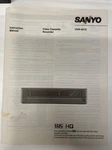 Sanyo Vcr Video Cassette Recorder VHR-9410 Instruction Manual User's Guide. Fixed Price $5.99.