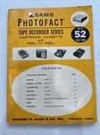 Sams Photofact Tape Recorder Series TR-52 Cartridge Cassette And Reel. Fixed Price $6.94.